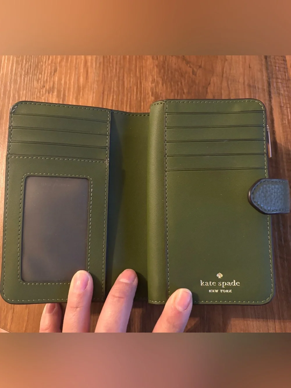 Kate Spade Green Pebbled Leather Wallet